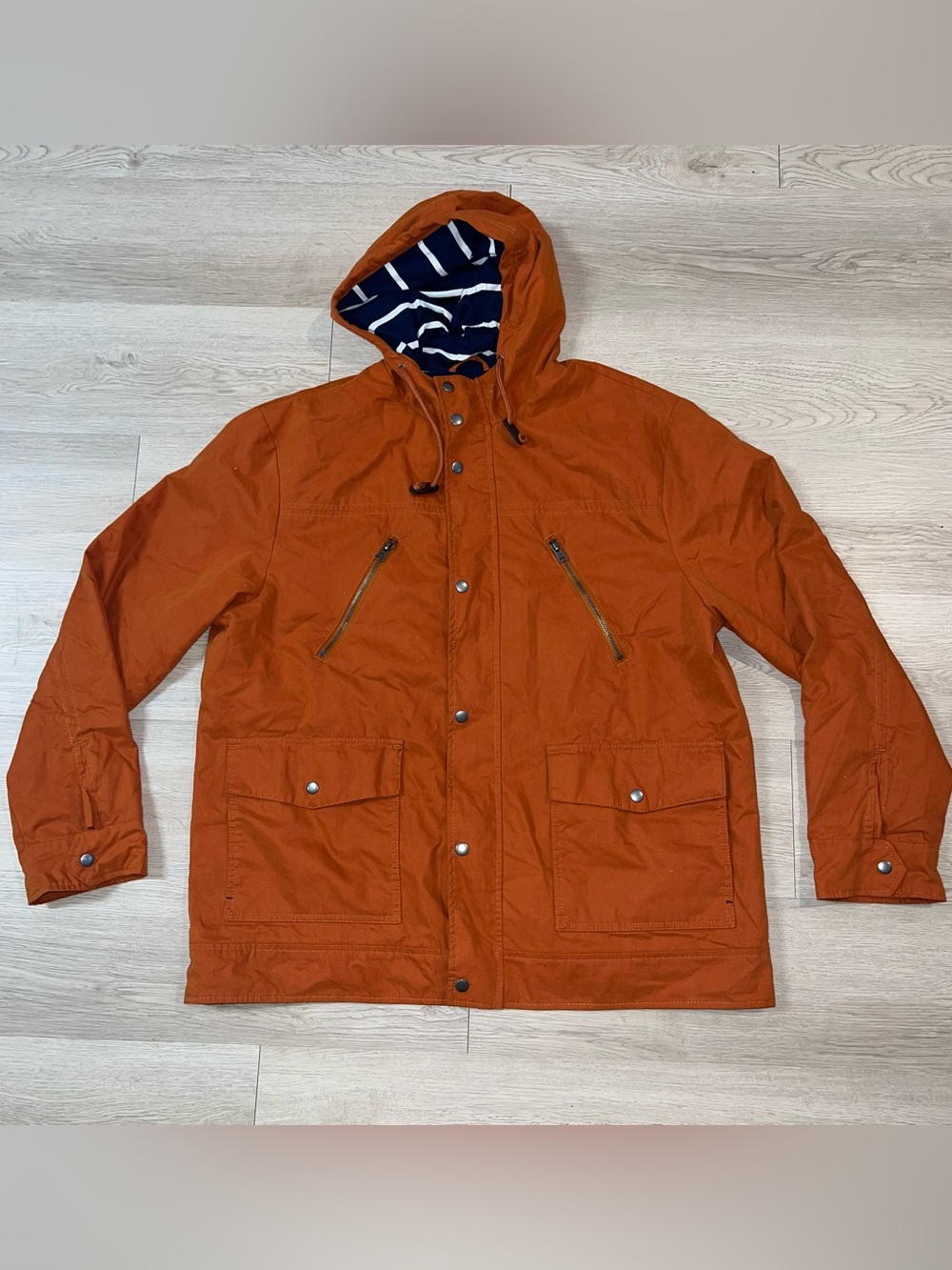 Merona Men’s Burnt Orange Hooded Utility Jacket